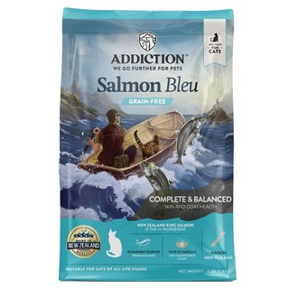 ADDICTION 自然癮食 無穀 貓用寵食 完整均衡配方 富含Omega-3, 藍鮭魚, 1.8kg, 1袋