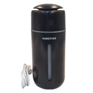 無線加濕器 充電款, 七彩燈光 LED小夜燈 舒心睡眠 350ml, BH187-3, 黑色