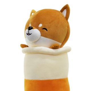 AllBeMine 歐比邁 忠柴軟綿綿圓筒枕 填充玩具, 淺棕色