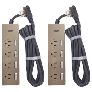 MAX STAR 太星電工 五開四插延長線 過載保護 突波保護, 2.7m, 古銅色 + 黑色, 2條