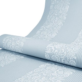 WA. WALL ART 防水自黏壁紙 歐風立體壓紋, 威爾斯藍