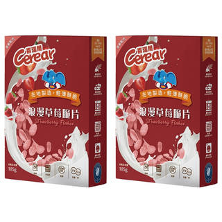 Cerear 喜瑞爾 浪漫草莓脆片，非油炸，低脂，含鐵鈣, 185g, 2盒
