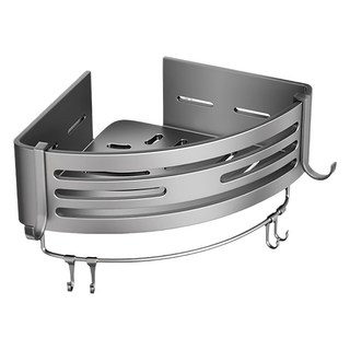 拍平方 太空鋁浴室收納架 三角薄款, 1個, 銀色