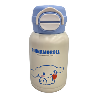 BEDDYBEAR 杯具熊 開口笑雙飲保溫杯 600ml 316不鏽鋼 12小時長效保溫保冰, 開口大耳狗 米白 + 藍色, 1個