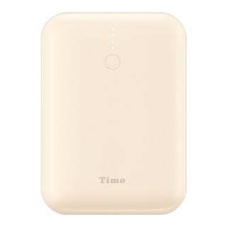Timo PD 雙向快充 小圓寶行動電源 12000系列, PD20W急速充電, Type-C輸入/輸出, 迷你輕巧, POT-416, 奶茶色