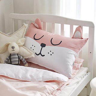 shez Home DTP 超細纖維 動物造型枕頭 含枕芯, 粉色狐狸款