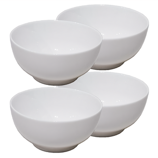 JUST HOME 純白新骨瓷飯碗4件組 300ml, H0221-01, 1組