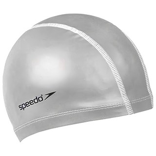 Speedo Ultra Pace 成人合成泳帽 - 舒適柔軟，一片式剪裁, 均碼, 銀色, 1個