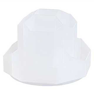 葉子小舖 桌面旋轉收納筒 八角9格款 透明色 桌面文具收納, 1個