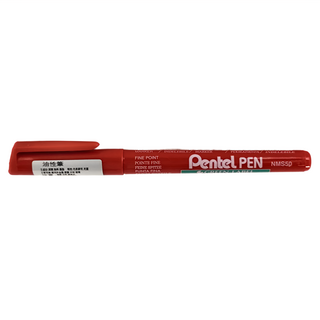Pentel 細字環保油性筆 NM50, 紅色, 1盒