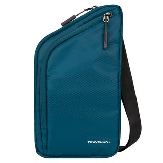 《TRAVELON》輕便防盜斜背包(孔雀藍)|側背包 斜背包 背帶包 防割防搶, 1入