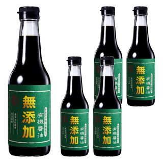 金蘭 無添加有機醬油，有機黃豆釀造，澳洲海鹽，無防腐劑，500ml, 5瓶
