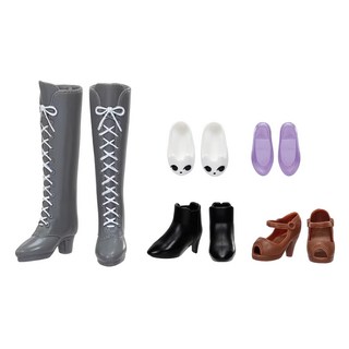 TAKARA TOMY Licca 莉卡娃娃 大人向鞋子組, 灰色 + 白色 + 紫色 + 黑色, 1組