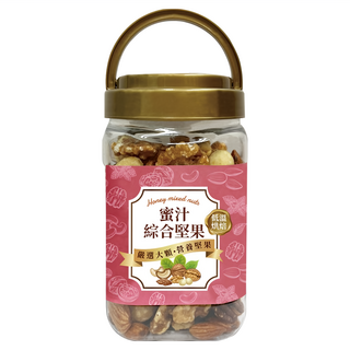 臻御行 蜜汁綜合堅果罐裝 低溫烘焙 嚴選六種堅果 健康美味零食, 320g, 1罐