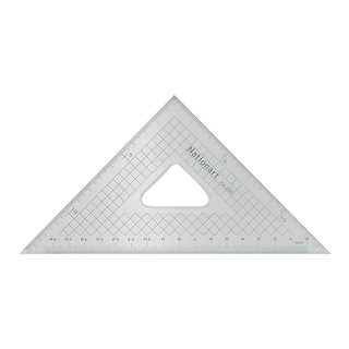 Nationart 方眼切割三角板, 20cm, 45-45度, T05-CT20B, 1個