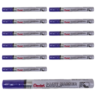 Pentel 飛龍文具 MMP10-V 紫色中字油漆筆, 1色, 12支