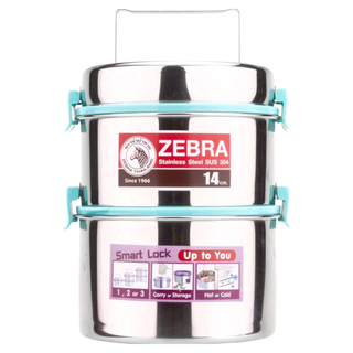 ZEBRA THAILAND 斑馬牌 Smart Lock II 防漏雙層飯盒 14CM*2, 1個, 銀色