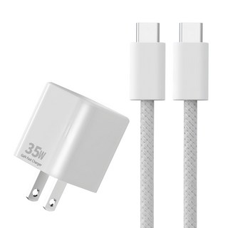 YUNMI PD35W氮化鎵快充套組 附Type-C to Type-C 60W充電線, 1組, 白色