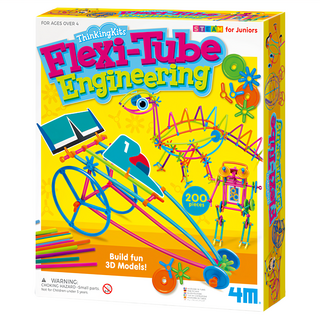 4M 思維創作 膠管工程師 200件 趣味3D模型, Multicolor, 1盒