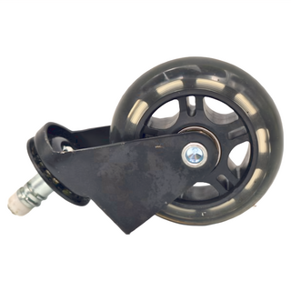 FANCY LIFE 快插式PU活動輪 360°旋轉 居家辦公 靜音滑順 不傷地板, 1個, 黑色