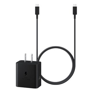 SAMSUNG 三星 快充通用型旅充組 45W 充電頭 + 雙Type-C充電線 T4511, 黑色, 1組