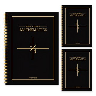 YOUNGART Newtro 數學練習本 4分割 金黑色, 3個