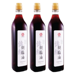 真老 純油磅黑麻油 手工冷壓 香濃質純, 500ml, 3瓶