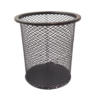 百貨King 圓形鐵網筆筒-黑色 5入, 1組