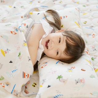 ahtty blanc 兒童夏日涼感寢具組 1入組, 無尾熊海灘