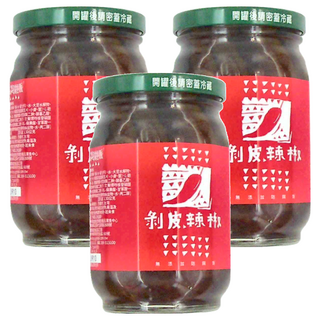 山海經脈 剝皮辣椒, 無添加防腐劑, 400g, 3罐