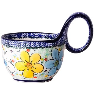 歐陸瓷具 手繪曲把杯系列 容量約450ml B款彩花春意, B款彩花春意 多色, 1個