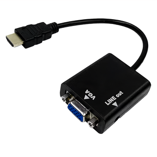i-gota 愛購它 HDMI 轉 VGA 轉接線 音源輸出版 高清輸出 影音同步 3.5mm獨立音源輸出 即插即用, 1個