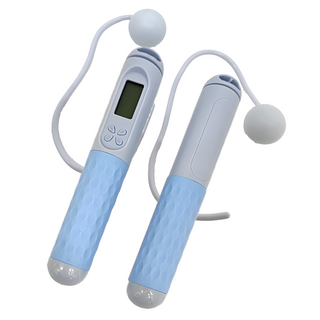 德利生活 負重無繩跳繩, 減肥瘦身 智慧計數設計 矽膠+PP質感 液晶中文大螢幕 高畫質背光 250g, 藍色, 1組, 15 x 12 x 5cm