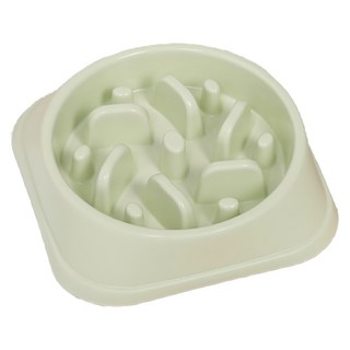 bebehome 寵物慢食碗, 綠色, 減緩進食速度，防止消化不良，安全無毒材質，底部防滑設計, 1個