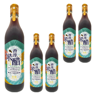 永禎 香淳米醋 精品料理醋, 含小麥草，600ml 台灣製造, 5瓶