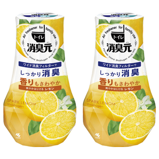 小林製藥 廁所芳香消臭元 檸檬清香 400ml, 大尺寸濾紙, 有效去除空氣臭味, 2個