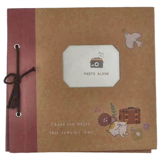 Sunny 三瑩文具 好事生活綁繩自黏相本 牛皮紙, 貓咪, 9張