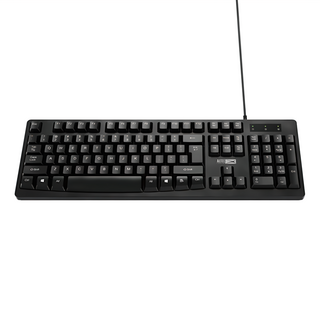 ALTEC LANSING 簡約美學有線鍵盤 104按鍵 USB充電 可調式支架, 黑色, ALBK6214, 製造商軸