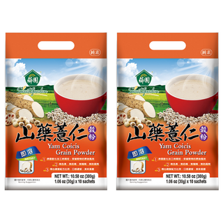 薌園 山藥薏仁穀粉 Set 多榖多健康 富含膳食纖維, 30g, 10包, 2袋
