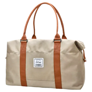 素色基本款超大容量旅行袋，防水牛津布, 52 x 19 x 30cm, 卡其色