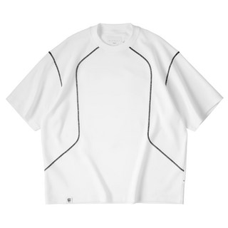 BOHRHOO 三針五線功能T恤 57%聚酯纖維 43%棉, L, 白