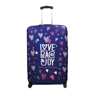 LittleChili 行李箱套 LOVE PEACE & JOY, M(24吋), 紫色