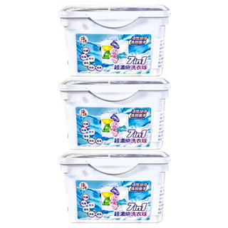 KURI-N 淨新香 七合一超濃縮洗衣球，活性加倍，長效潔淨，防螨，除臭，去污，護色，柔軟香氛, 13g, 30顆, 3盒