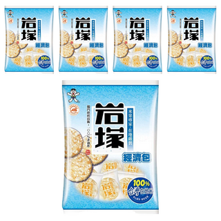 旺旺 岩塚仙貝經濟包 350g 5袋 - 台灣米製作 酥脆米果 獨立包裝