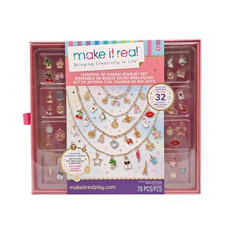 Make it real 美麗夢工坊 時尚甜酷項鍊創作組, DIY串珠材料包, 兒童飾品配件, 親子手作玩具, 1入