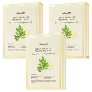 JMsolution 肌司研 弱酸性舒緩鎮靜艾草面膜 70%艾草萃取物, 10片, 3盒
