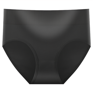 中腰收腹包臀內褲 雙層透氣底襠, 黑色, 1件