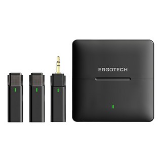 Ergotech 人因科技 專業級領夾式無線麥克風 1對2, 360度全指向MEMS高抗噪, 傳輸距離達300米, 可持續使用6小時, E520K