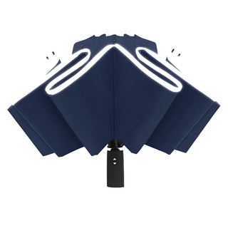 樂邦 三折疊雨傘 夜間反光條反向內折 藏青 便攜, 1支