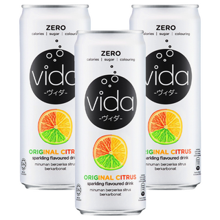 DyDo Vida 氣泡飲 柑橘味 零卡路里 零糖 零色素, 325ml, 3罐